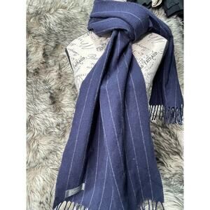 Pinciples 100% Wool Scarf Made in the UK Navy Blue 6 ft x 16 in‎ wide